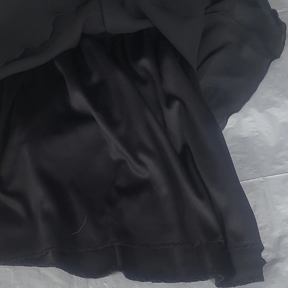 Little Black Dress Spaghetti Strap Sweetheart Neck Lined Hi Lo Hem Old Money - Picture 9 of 10